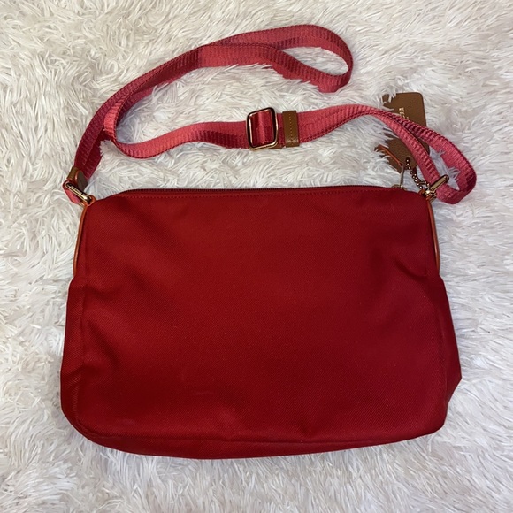 Coach Red Canvas & brown leather bag adjustable shoulder strap - Picture 4 of 11